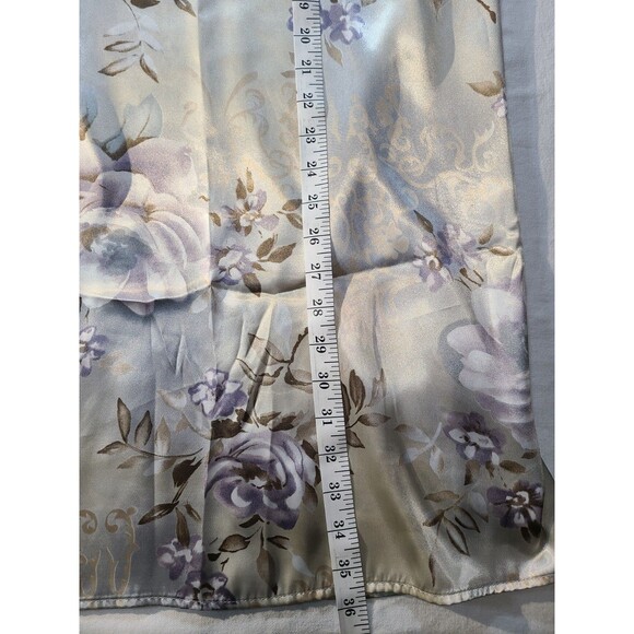 Kathie Lee Floral Maxi Skirt Sz 6 Purple Gray Vintage Polyester USA Made - Picture 9 of 9